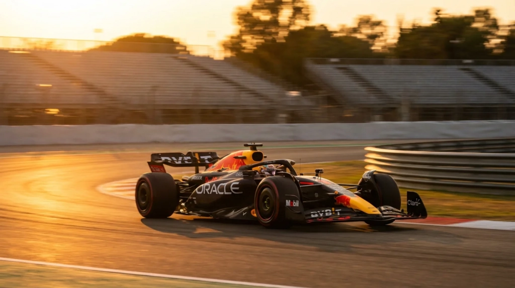 Current image: Monoplace de F1 en tour lancé rapide lors des qualifications sur circuit