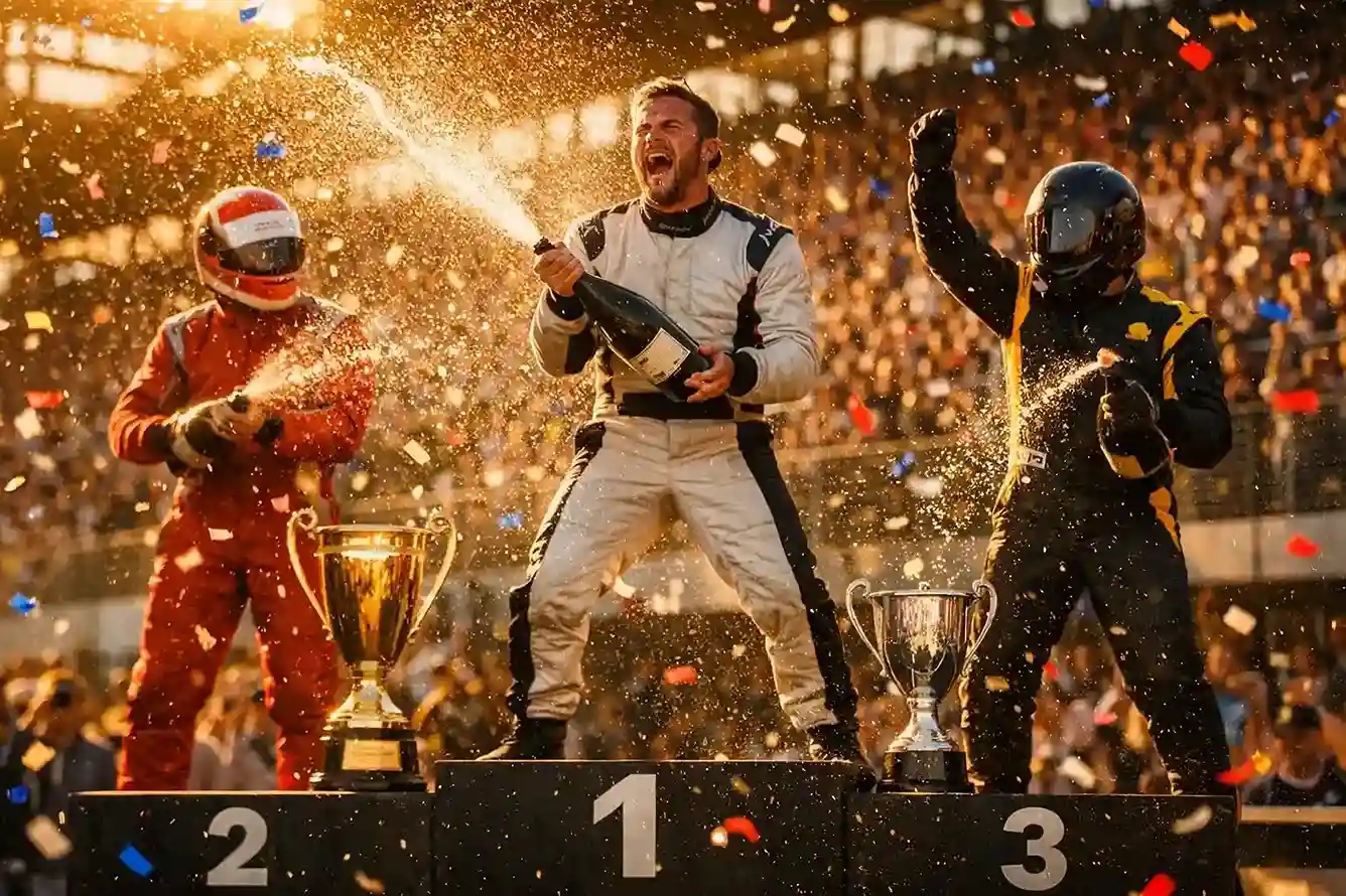 Ingénieur analysant des données de télémétrie F1 sur plusieurs écrans dans le paddock