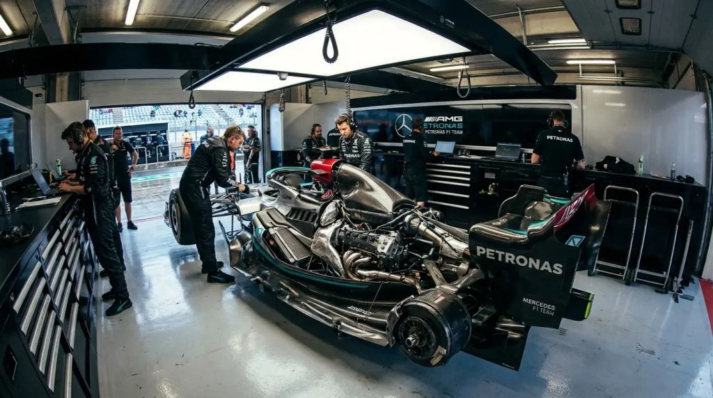 Current image: Monoplace de Formule 1 nouvelle génération 2026 dans le paddock
