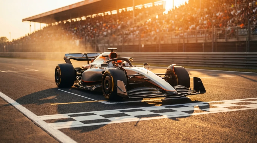 Current image: Monoplace de Formule 1 sur la grille de départ avant un Grand Prix